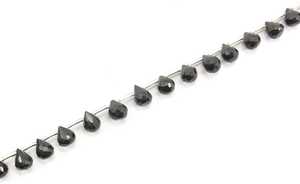 Pierre précieuse spinelle noire naturelle à facettes en forme de goutte d'eau perles de Briolette fabrication de bijoux faits à la main vente en gros - Product Image 5