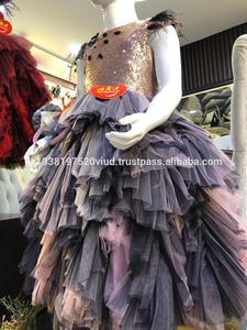 Vestido de unicornio de lentejuelas de princesa para niñas, vestidos formales de satén hasta la rodilla con tutú de malla colorido para niños - Product Image 2