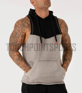 Lo último en camisetas sin mangas con capucha y logotipo de alta calidad para hombre, camiseta sin mangas con corte muscular para culturismo, sudaderas con capucha para gimnasio - Product Image 6