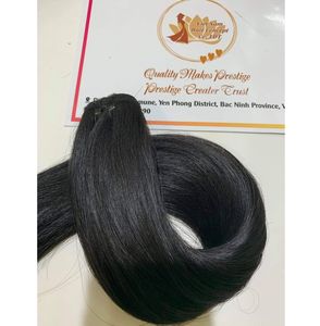 ผมแท้เวอร์จินสีดำธรรมชาติแบบเรียบ  ถักสองชั้น  ฟอกสีด้วยเครื่อง  น้ำหนัก 100 กรัม ผลิตในเวียดนาม - Product Image 2