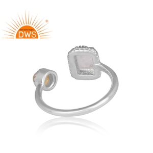 Ethiopian <b>Opal</b> Gemstone Openable <b>Ring</b> 925 Sterling <b>Silver</b> Bezel Setting Trendy Jewelry - Product Image 4