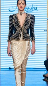 DABKA-Bordado de NEWLY---DESIGNER, cuentas de cristal, piedra de vidrio, elegante chaqueta de terciopelo con falda, vestido, 2022 - Product Image 2