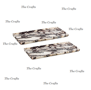 Plateau de service en marbre blanc de la plus haute qualité avec vaisselle de restaurant de forme carrée Plateau de petit-déjeuner à vendre - Product Image 6