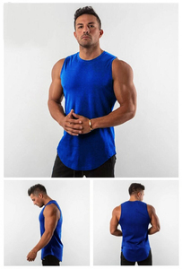 Débardeur sans manches pour homme, été, décontracté, musclé, séchage rapide, respirant, détail bouton lettre, couleur personnalisée, polyester, sensation coton - Product Image 6