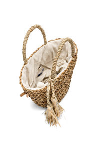 Bolso de Hobo cruzado de algas marinas tejido rústico hecho a mano, bolso de compras de la vida diaria Vintage con decoración de borlas - Product Image 2