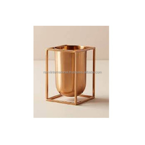 Modern Round Metal Copper Plated <b>Pen</b> <b>Holder</b> <b>for</b> <b>Desk</b>/Office Supplies Fashion Trend Metal Handicraft - Product Image 1