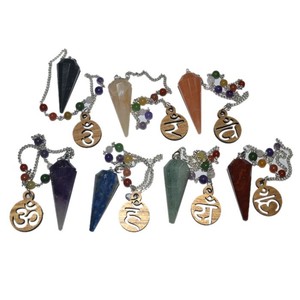 Supplier of <b>Chakra</b> Sanskrit Faceted Pendulums <b>Set</b> : <b>Chakra</b> Sanskrit Faceted Pendulums <b>Set</b> for Sale - Product Image 1