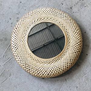 Handmade <b>Bamboo</b> Boho Round WallHaning <b>Mirror</b> for Home Decoration - Product Image 3