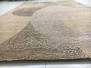 Tapis antidérapant de haute qualité en laine tuftée moderne fait à la main de luxe doré Ikat design durable pour la décoration intérieure des hôtels - Product Image 4