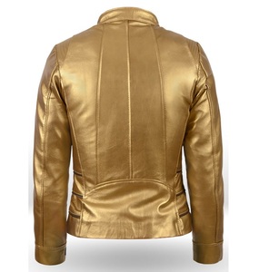 Chaqueta de piel de oveja de diseño clásico para mujer, color dorado, todos los colores, nuevo, 2020 - Product Image 4