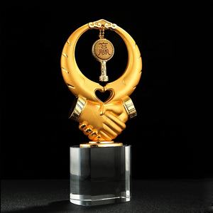 Trofeo de Metal, premios de colaboración, chapado en oro, cristal, artesanía, deporte, premios de empresa - Product Image 2