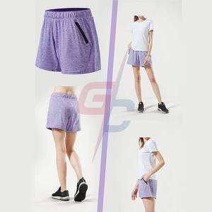 Short d'entraînement en cuir pour femmes, vêtement de Fitness respirant et à séchage rapide, avec poches à fermeture éclair, vente en gros, bon marché, - Product Image 4