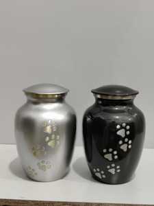 Urna Funeraria de Latón para Cenizas de Mascotas, Contenedor Conmemorativo para Animales Pequeños, Recipiente de Almacenamiento para Entierro, Acabado Gris Plateado - Product Image 3