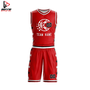 Conjunto de uniforme de baloncesto Reversible para hombre 2024, nuevo diseño, traje rojo para deportes al aire libre, transpirable de talla grande con ajuste cómodo - Product Image 6