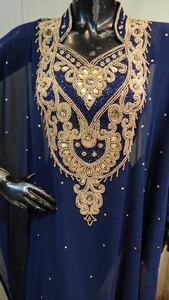 Vestido largo de diseño personalizado, caftán árabe marroquí, farasha, Dubái islámico, caftán farasha con cuentas a mano - Product Image 2