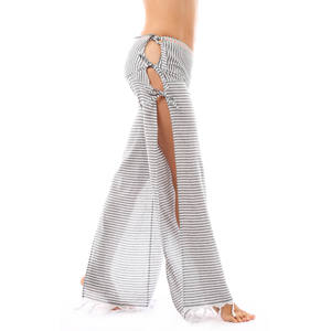Pantalones de playa de felpa finos para mujer, con Color claro, con borla y banda para la cintura ajustable, de fabricante patentado, 100 algodón - Product Image 3