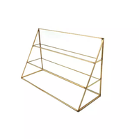 Présentoir à bijoux rotatif haut et carré en or transparent avec 8 étagères, pré-assemblé pour un design classique, taille personnalisable
