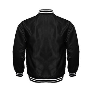 Veste en satin pour homme à revêtement épais en polyester recyclé court noir au prix du fabricant - Product Image 3