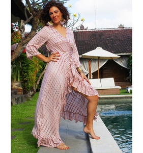 2024 nouveau Boho Designer vêtements pour femmes rayonne à la main Bali conçu caftan Kimono - Product Image 1