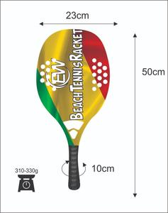 Raquetas de Tenis Playa Personalizadas, Raqueta de Padel con Cara de Fibra de Carbono y Vidrio, Peso 310-330g, Longitud 50cm, Logotipos y Color Personalizables - Product Image 2