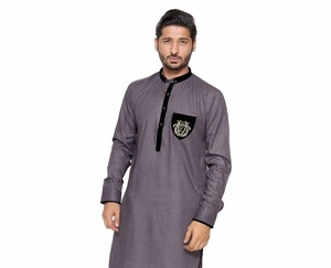 Coton personnalisé Hommes Islamiques Robe homme Saoudien Conception Longue Thobe Vêtements Hommes Musulmans Thobe/Tenue - Product Image 4