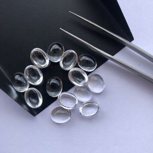 หินควอทซ์คริสตัลธรรมชาติขนาด8มม. 10มม. อัญมณีทรงรีหลวมเรียบ - Product Image 1