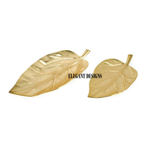 Bandeja para servir de hojas de Metal negro, tamaño personalizado, plato para servir de hojas de Metal elegante de lujo, plato para servir con revestimiento de polvo para decoración del hogar - Product Image 2