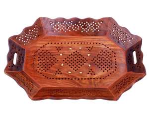 Plateau de service en bois populaire pour afficher des collations de boissons Plus - Product Image 1