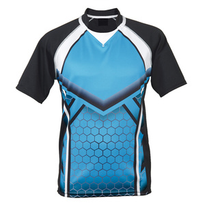 Ensembles de maillots de rugby personnalisés pour hommes, grandes tailles, respirants, antibactériens, séchage rapide, impression numérique, 100% polyester, logo d'équipe, anti-UV - Product Image 2