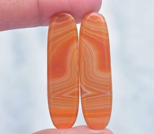 Amazing-ágata naranja de Botsuana, par combinado de ágata roja con banda de cornalina, pares combinados para pendientes, pendientes de ágata al por mayor - Product Image 5