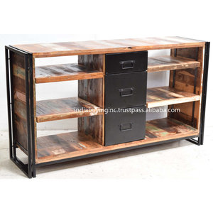Gabinete de estilo moderno Aspecto industrial TV Gabinete de tablero bajo El mejor vendedor de muebles industriales Gabinete de almacenamiento hecho a mano para la venta - Product Image 5