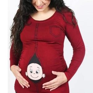 Camiseta de Maternidad para Mujer, Manga Corta, Algodón Jersey, Cuello Redondo, Estilo Casual - Product Image 4