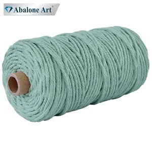 Abalone Art Economically Improved light 3mm Green Color Hand Twisted Natural Macrame Rope Cord In Low Price