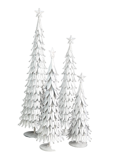 Ensemble de 4 dessus de TABLE en métal blanc fait à la main arbre de noël plateau de TABLE de haute qualité arbre à usage occasionnel - Product Image 1