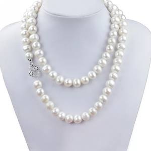 100% Natural Fashion Freshwater Pearl Necklace High Quality With Beautiful Round Shape Beaded Natural Pearl <b>Neckless</b> for Woman - Product Image 2
