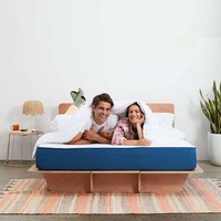 Lit plateforme minimaliste Life Home Premiere King Size avec sommier à lattes en contreplaqué de 18 mm, structure démontable, couleur personnalisable, chambre à coucher
