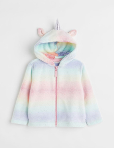 Venta al por mayor Niñas Faux Shearling Jacket Nuevo estilo Chaqueta de invierno con cuello con capucha Impresión personalizada y Color sólido Precio barato - Product Image 1