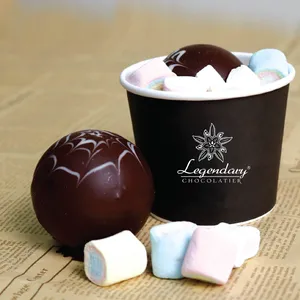 Bomba de Chocolate de leche blanca oscura, compuesto real de alta calidad, Bola de chocolate y mini malvavisco para la exportación - Product Image 3