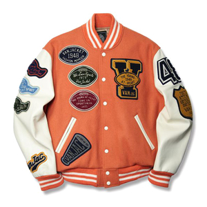 Veste universitaire pour homme, style hip-hop, avec patchs universitaires, broderie chenille et appliques, pour l'hiver - Product Image 1