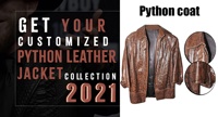 Blouson aviateur en cuir de python pour homme, sur mesure, imperméable, respirant, coupe-vent, fermeture éclair, style décontracté