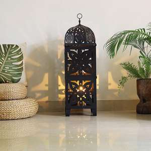 Vente en gros de lanterne marocaine décorative en fer doré avec poignée Usefu pour la décoration intérieure et les occasions de Noël - Product Image 4