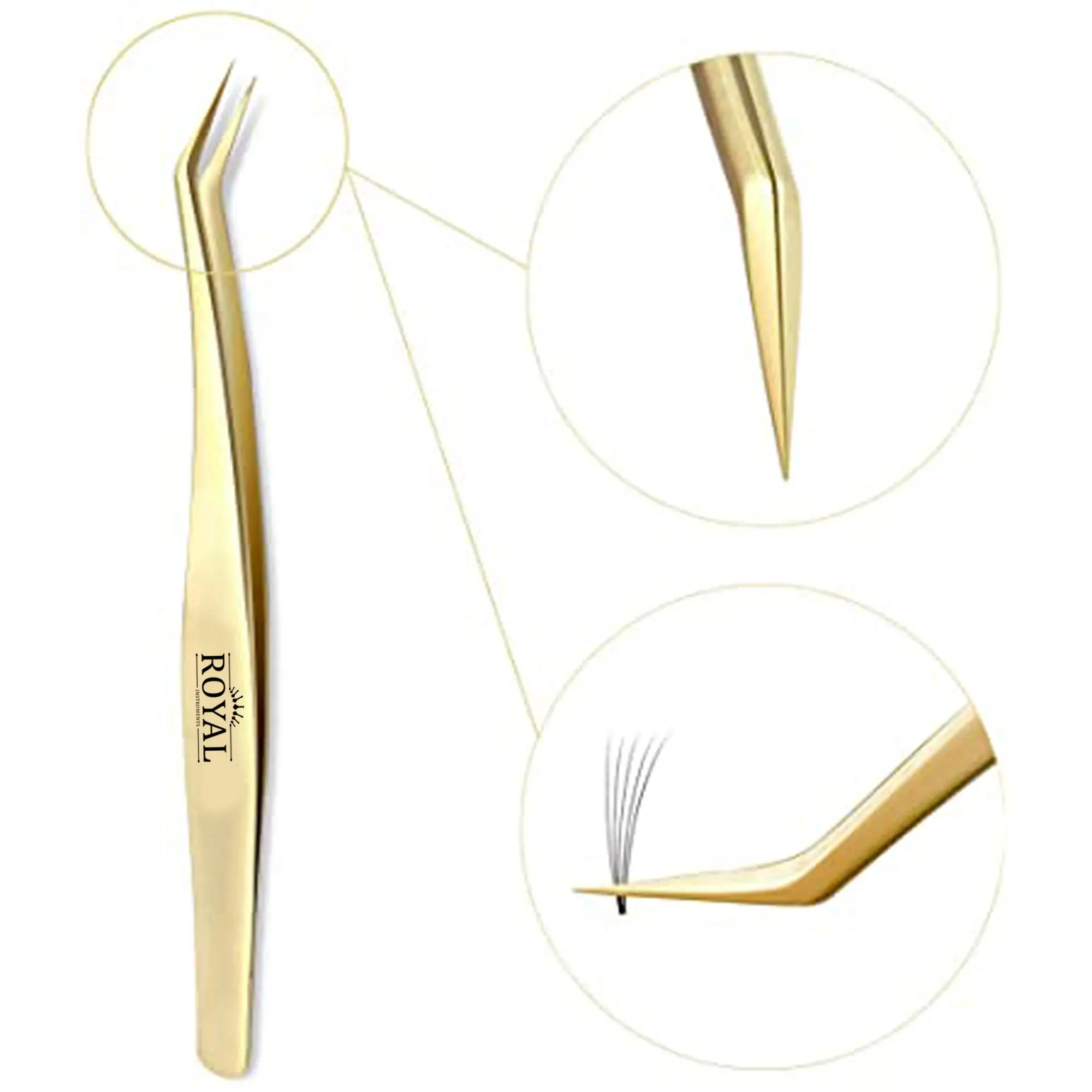 Professional Eyelash Stainless Steel Tools Lash Classic Volume Pick Tweezers Gold Plated New Arrival Tweezers