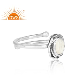 Anillo de piedras preciosas de howlita blanca, proveedor de joyería, anillo de plata de diseño indio oxidado de Ley 925, joyería al por mayor - Product Image 3