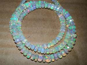 Tự nhiên màu xanh Opal Đá Mặt rondelle hạt Strand AAA + lớp IGI chứng nhận vivaaz đá quý - Product Image 2