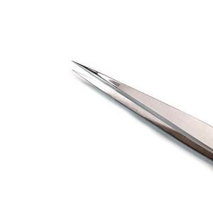 Pinzas de pestañas de acero inoxidable con punta de fibra con logotipo personalizado, herramienta de extensión de pestañas con punta puntiaguda - Product Image 2