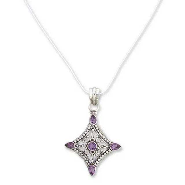 Natürlicher Amethyst Edelstein Anhänger massiv Sterling Silber Halsketten Schmuck hersteller