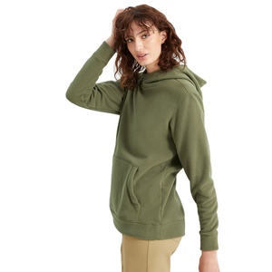 Pull à capuche pour femme, en coton avec logo personnalisé, bon marché, surdimensionné, noir, blanc et uni, blanc - Product Image 1