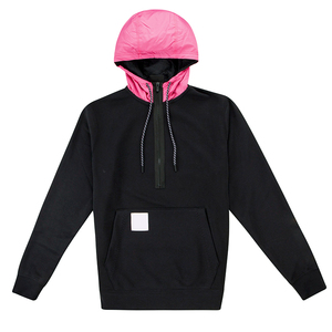 Sweat à capuche à demi-fermeture éclair avec logo personnalisé sweat-shirt à demi-fermeture éclair de couleur unie impression en relief motif de créateur hiver sweat à capuche vierge de base - Product Image 6