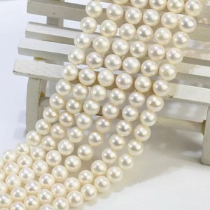 8mm Natural Color Freshwater Cultured <b>Pearl</b> Strand White <b>Loose</b> <b>Pearls</b> for Jewelry Custom Size 7-8mm Custom Hole - Product Image 2