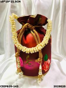 Stylish Multi-Color Floral Ladies Evening Bag <b>Wedding</b> Giveaway Potli Batwa/Batua Bag - Product Image 3